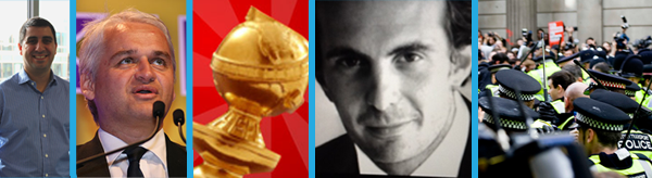 From Left: Niaz Samadizadeh, Patrick O&#39;Flynn, the Golden Globes icon on - Week-in-PR