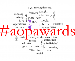 word cloud of AOP Awards