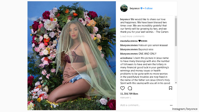 2017 the year of instagram - who did beyonce follow on instagram 2017