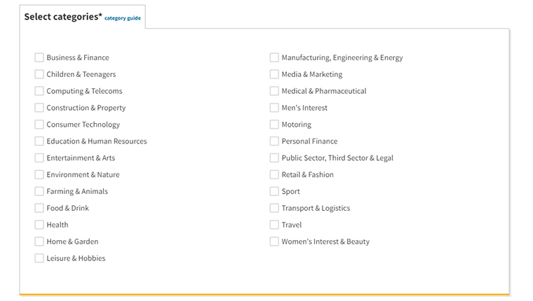 Journalist Enquiry Service categories for journalists