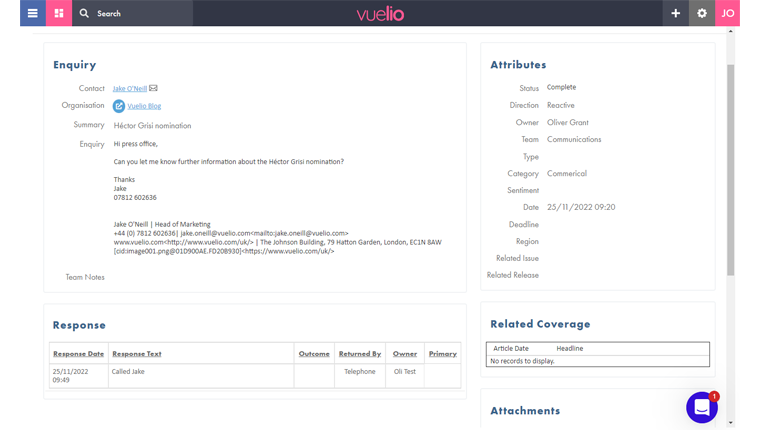 Vuelio Enquiries