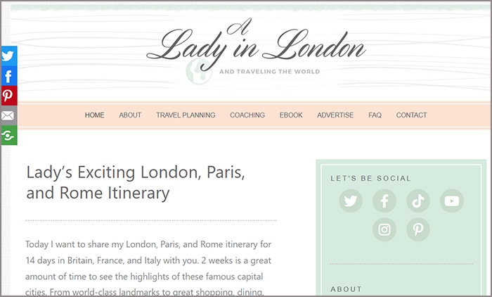 A Lady in London - And Traveling the World